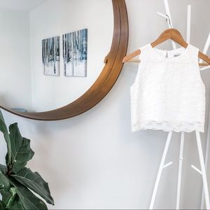 Lace White Crop Top